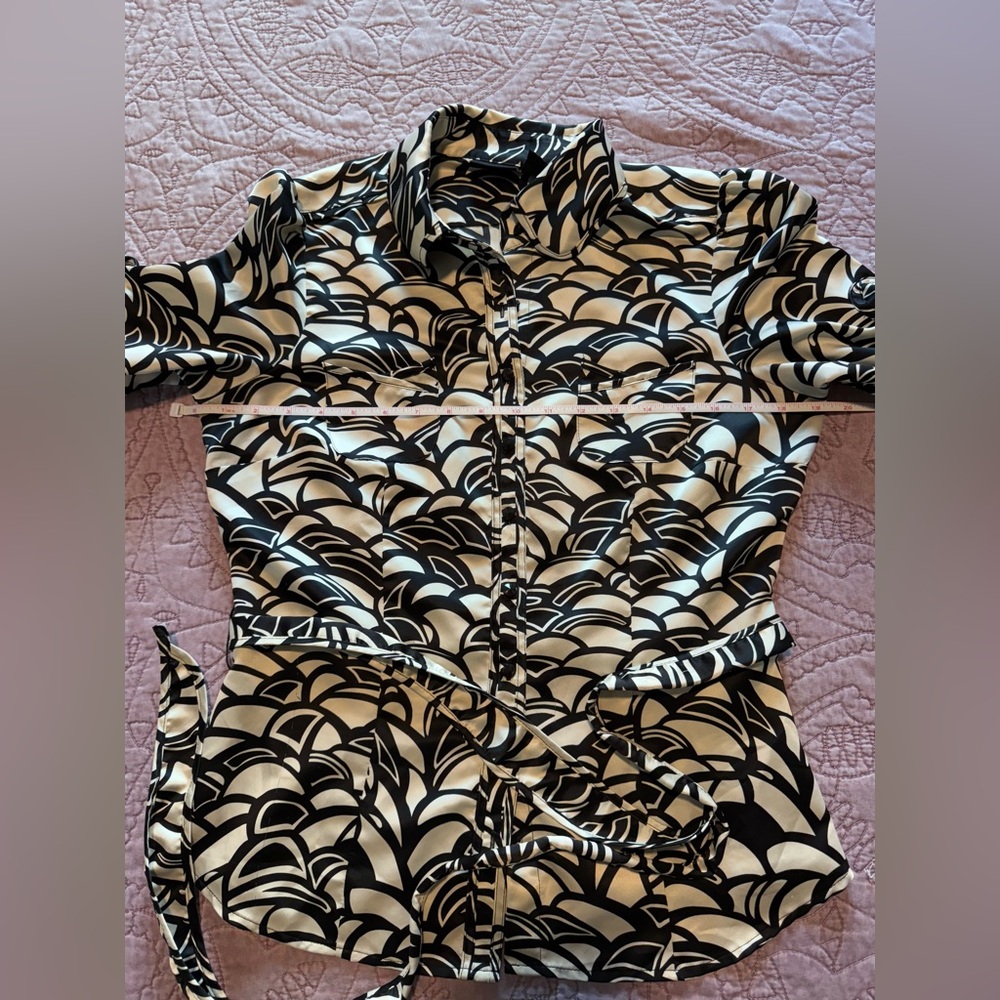 Mixit Black And White Patterned Button Down Shirt - image 6